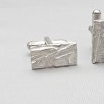 Carved: Rectangular Silver Cufflinks - Mari Thomas Jewellery