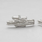 Carved: Silver Fractured Cufflinks - Mari Thomas Jewellery