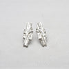 Carved: Silver Fractured Earrings - Mari Thomas Jewellery