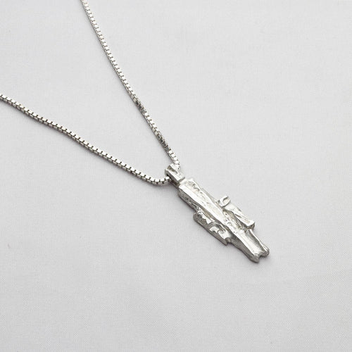 Carved: Silver Fractured Pendant - Mari Thomas Jewellery