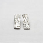 Carved: Silver Rectangle earrings - Mari Thomas Jewellery