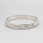 Carved: Wide Silver Bangle - Mari Thomas Jewellery