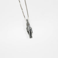 Carved: Black Silver Fractured Pendant