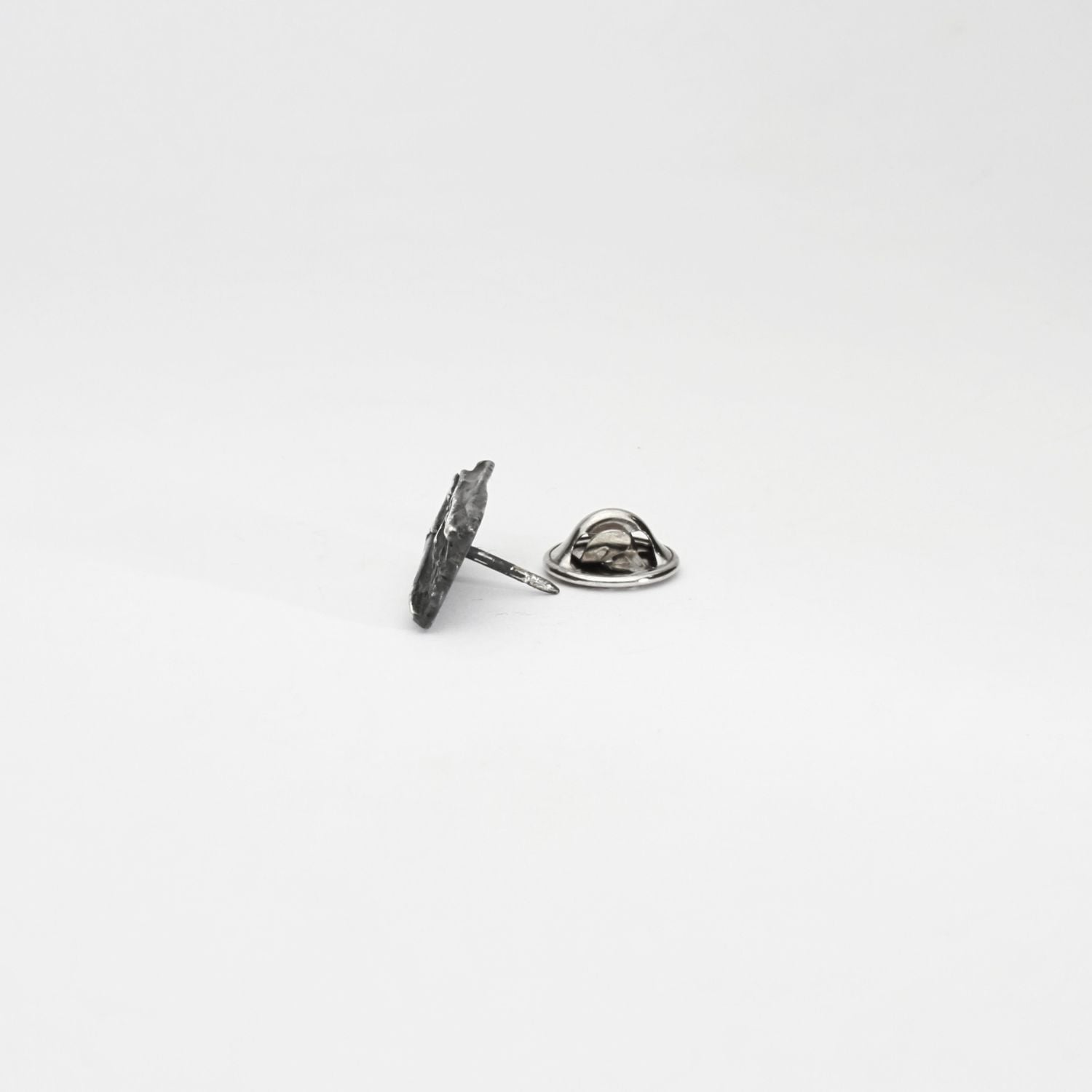 Carved: Rectangular Black Silver Lapel / Tie pin