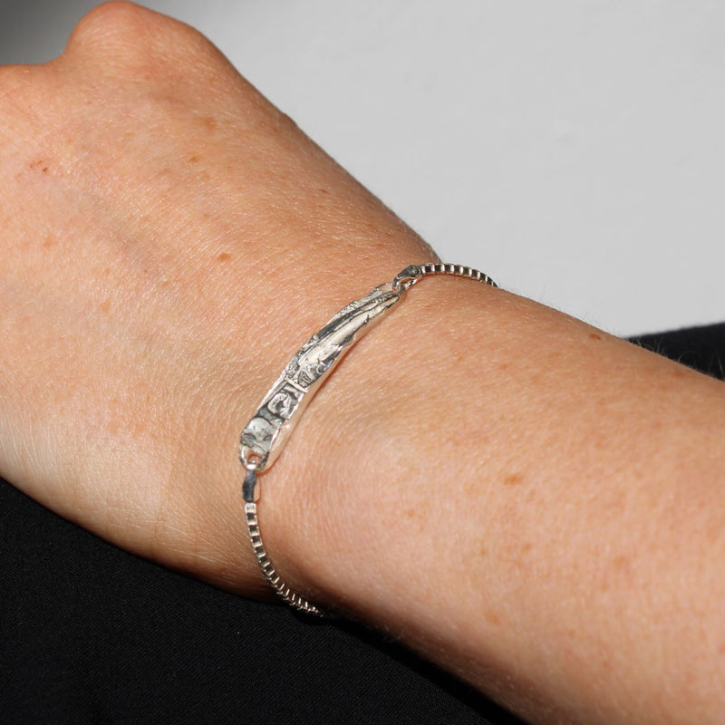 *NEW*  Carved: Narrow Silver Bracelet