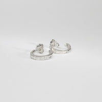 *NEW*  Carved silver hoops