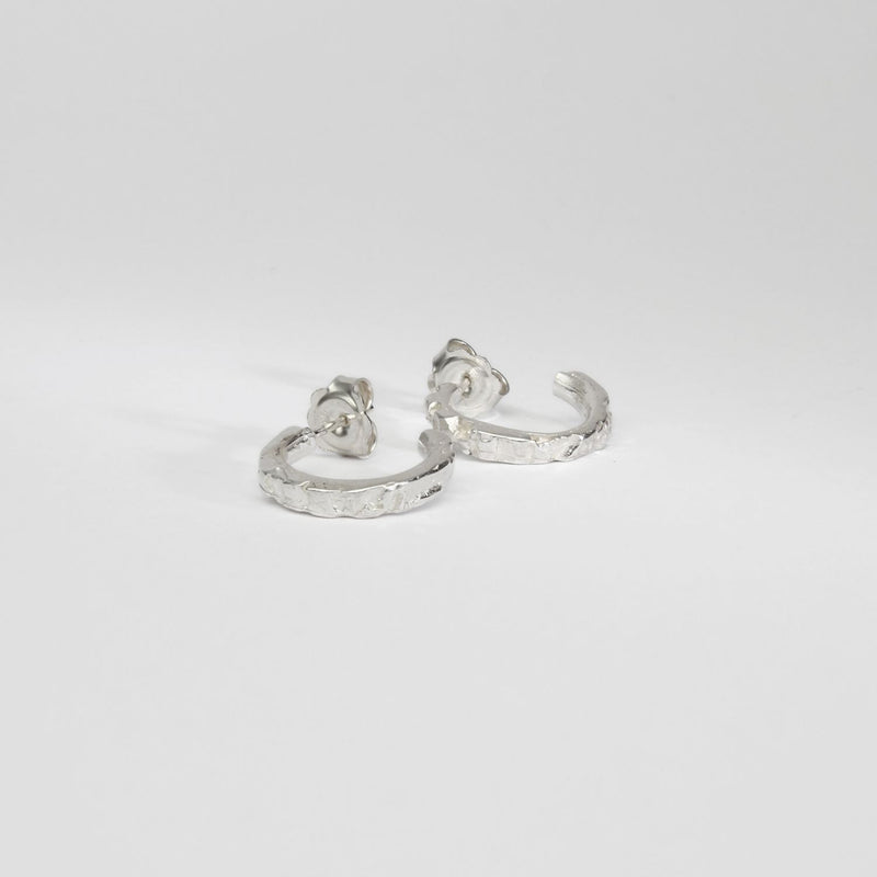 *NEW*  Carved silver hoops