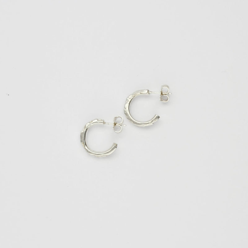 *NEW*  Carved silver hoops