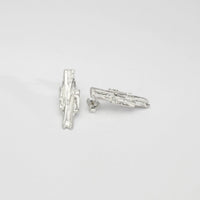 Carved: Silver Fractured Earrings