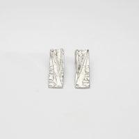Carved: Silver Rectangle earrings