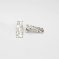 Carved: Silver Rectangle earrings