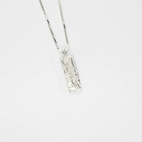 Carved: Rectangle Silver Pendant