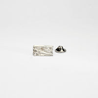 Carved: Rectangular Silver Lapel / Tie pin