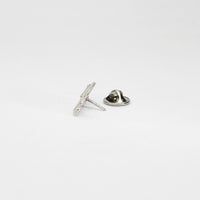 Carved: Rectangular Silver Lapel / Tie pin