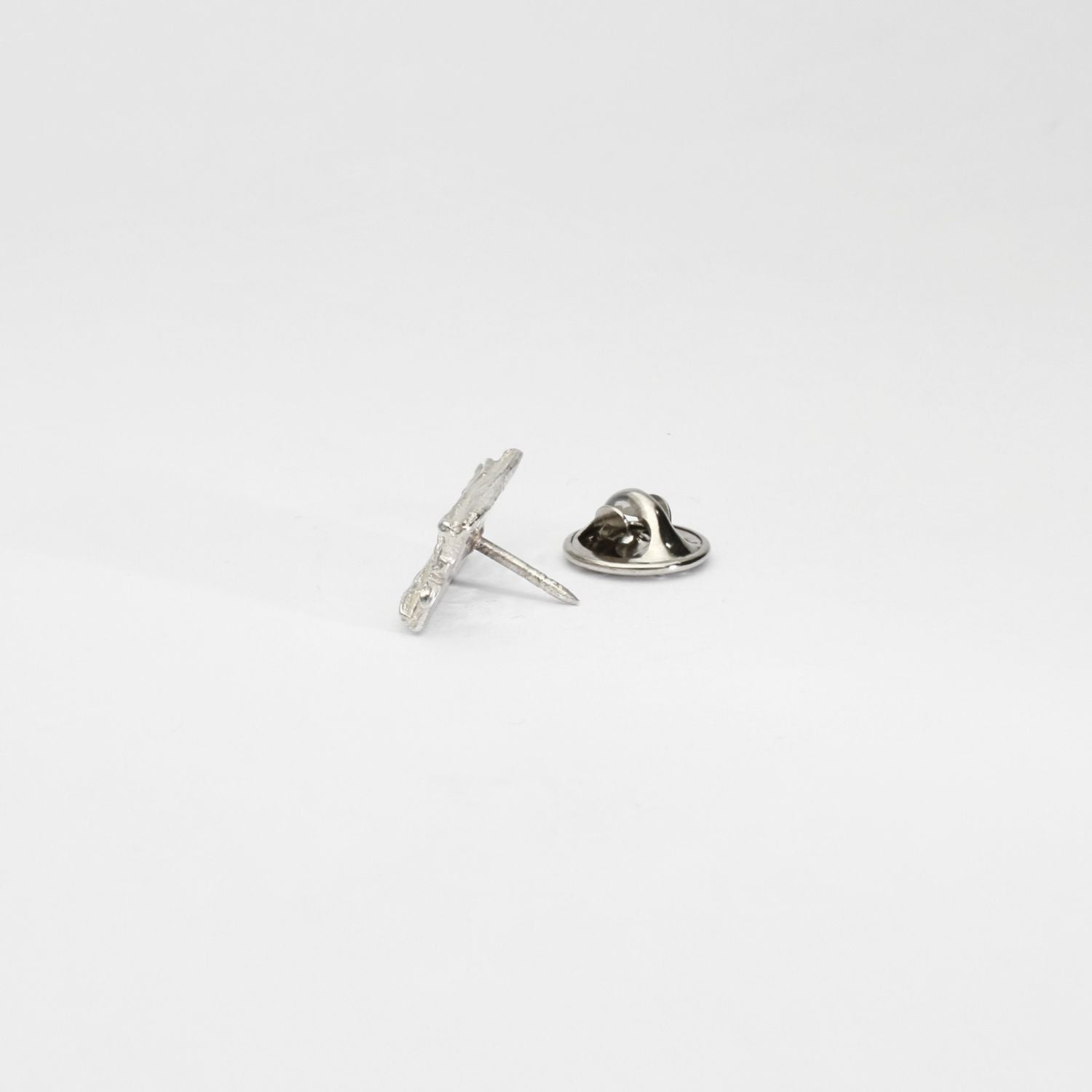 Carved: Rectangular Silver Lapel / Tie pin