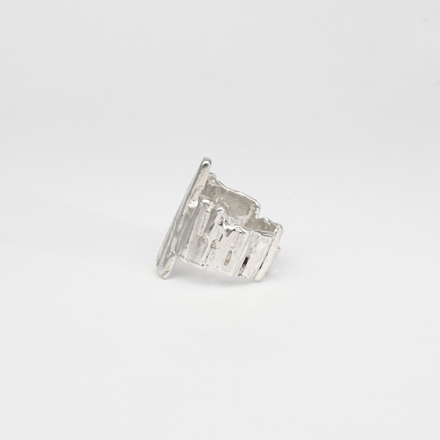 Carved: Sculptured Silver Ring