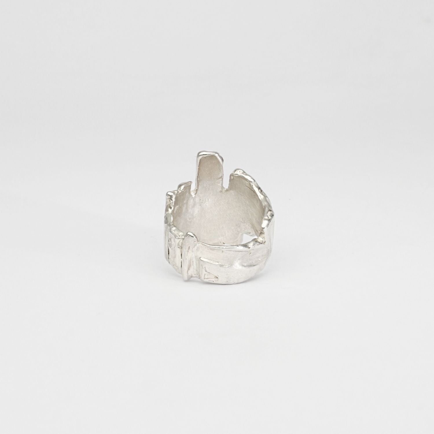 Carved: Sculptured Silver Ring