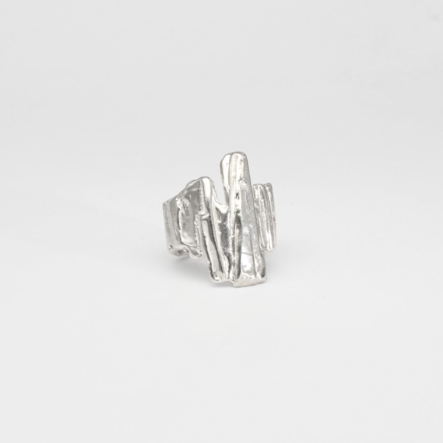 Carved: Sculptured Silver Ring