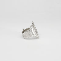 Carved: Sculptured Silver Ring