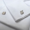 Carved: Square Silver Cufflinks