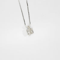 Carved: Silver Square Pendant