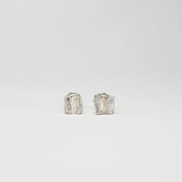 Contemporary Welsh silver jewellery. Inspired by the beautiful landscape of Wales.  These small textured square stud earrings are designed and handmade in Wales