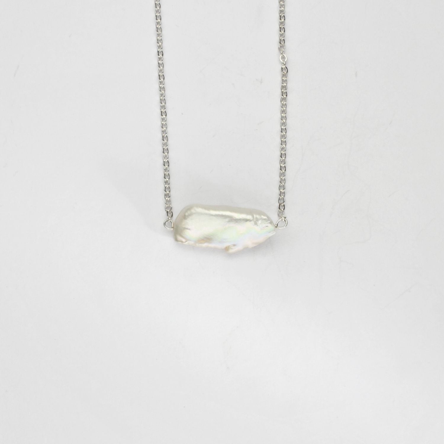 White fresh water pearl cloud silver pendant 1