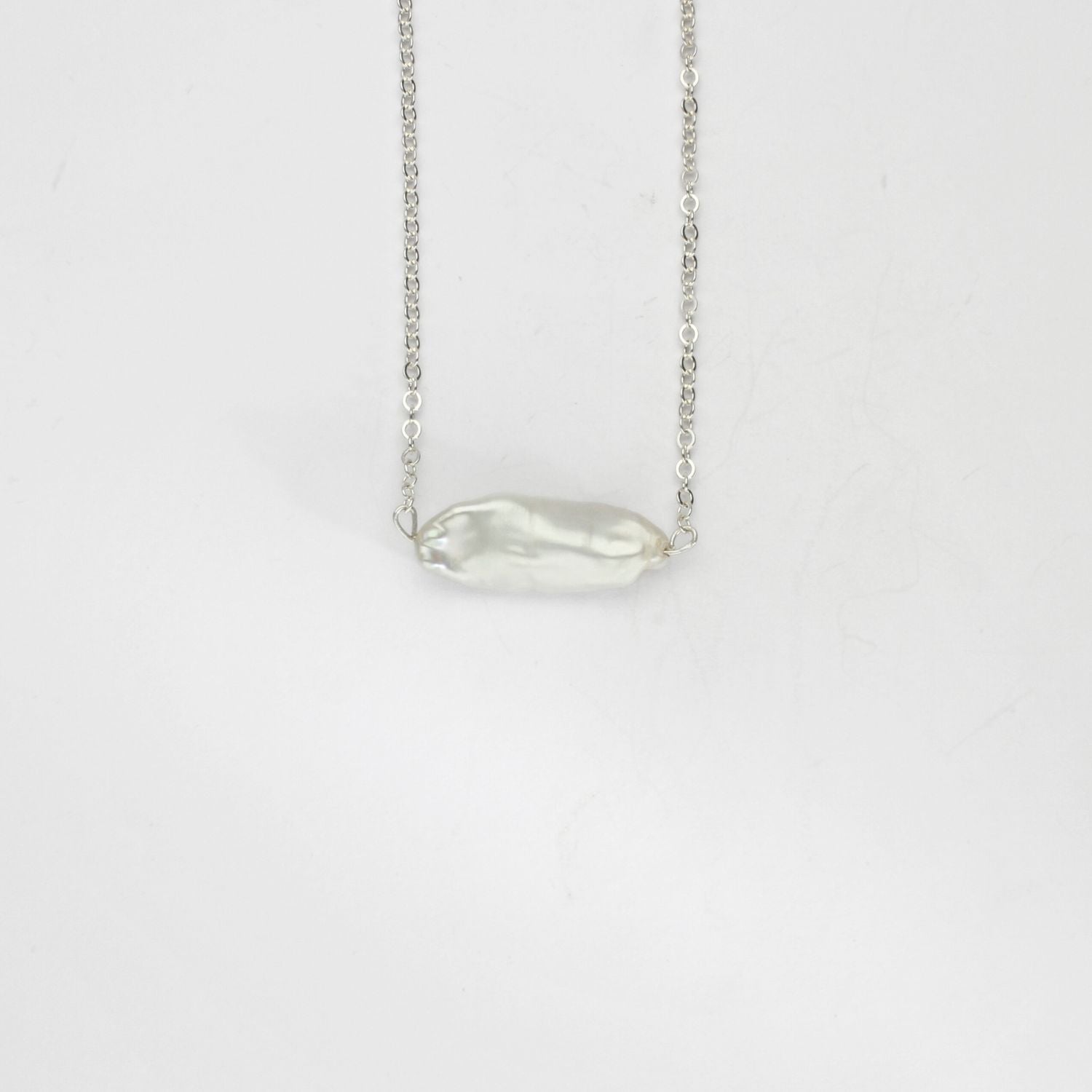 White fresh water pearl cloud silver pendant 2