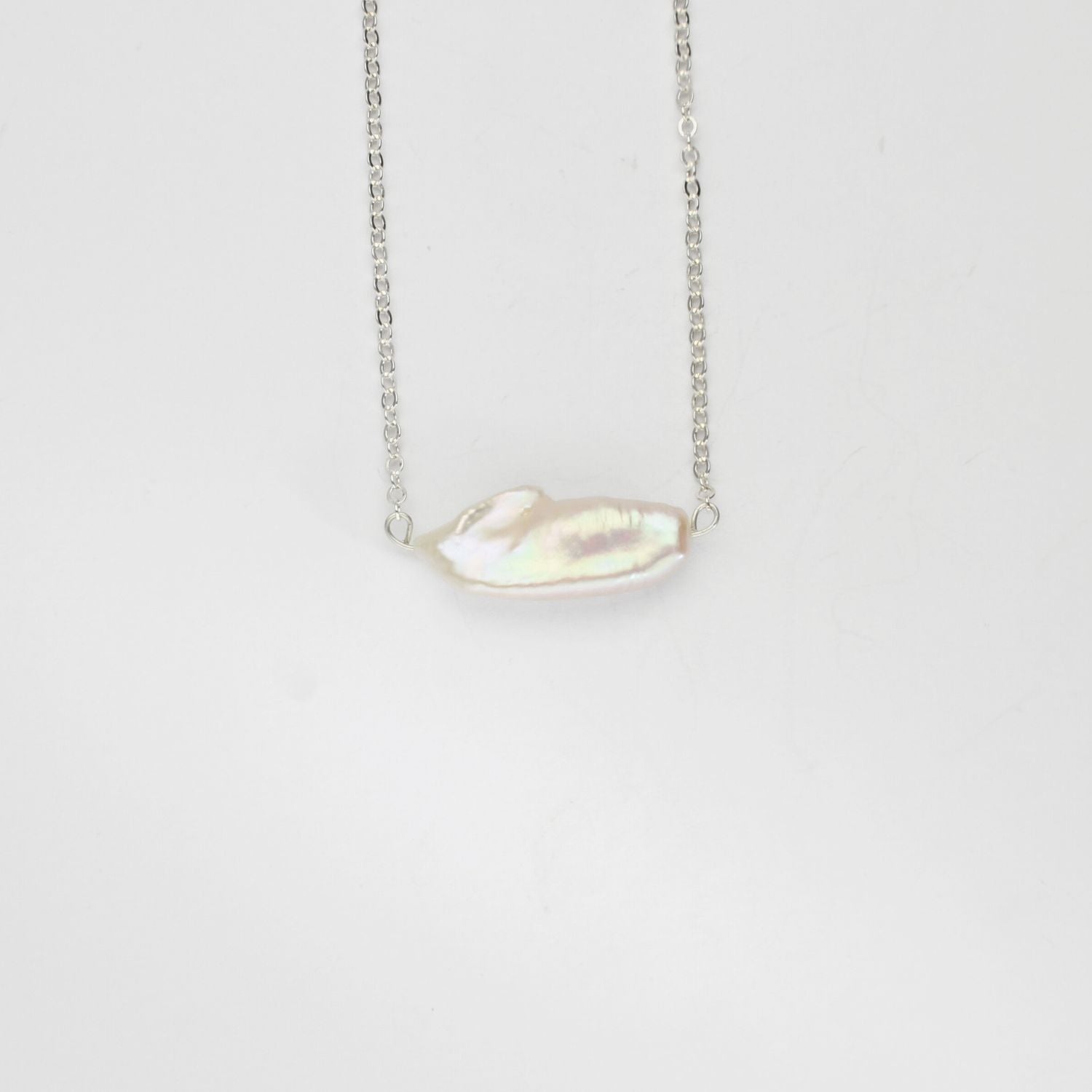 White fresh water pearl cloud silver pendant 3