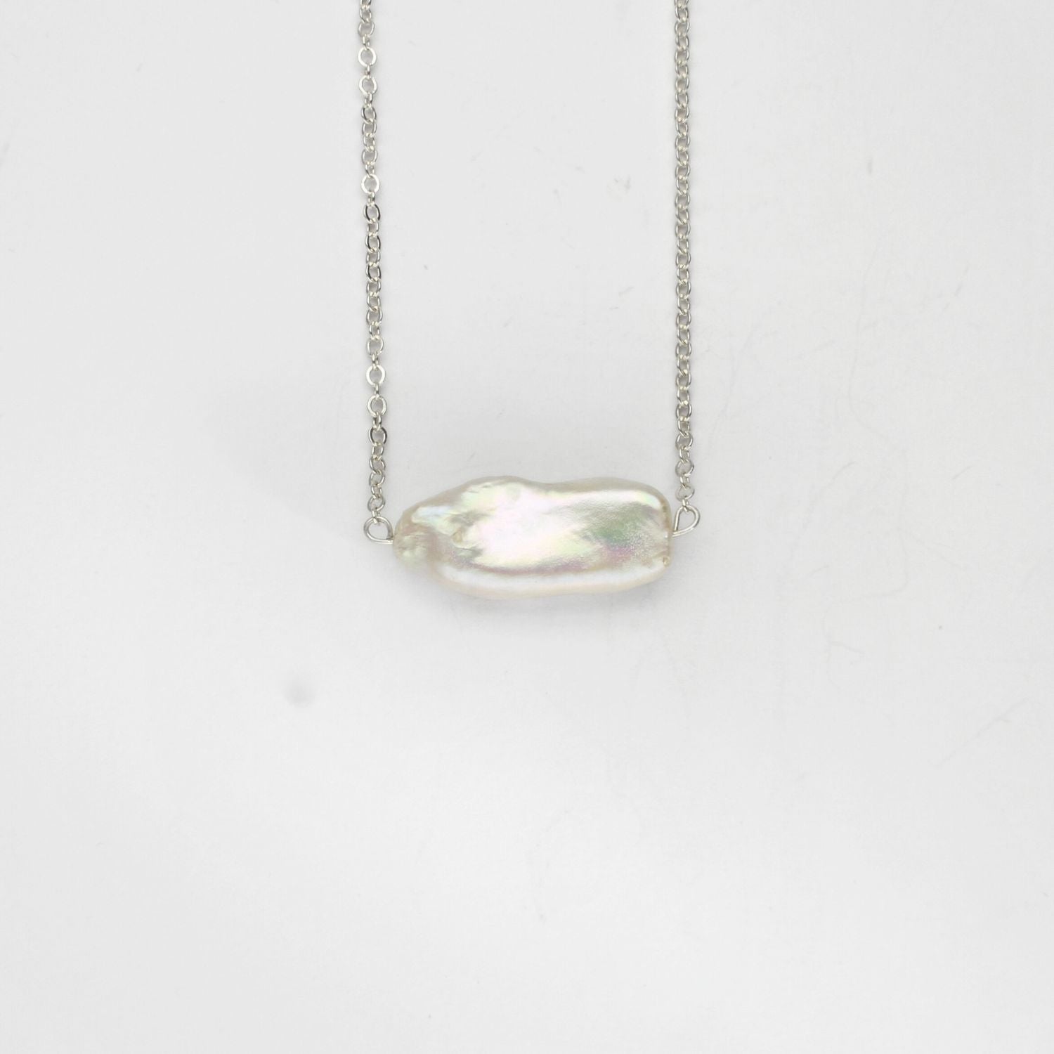 White fresh water pearl cloud silver pendant 4