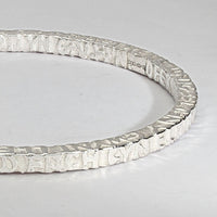 Cofio sterling silver bangle, close-up detail