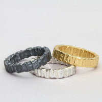 Cofio ring worn on the hand, inspired by the award-winning poem — Modrwy Arian ac Aur