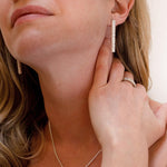 Cofio / Remember: Long Black Silver Earrings - Mari Thomas Jewellery