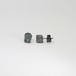 Cube: Black Silver Stud Earrings