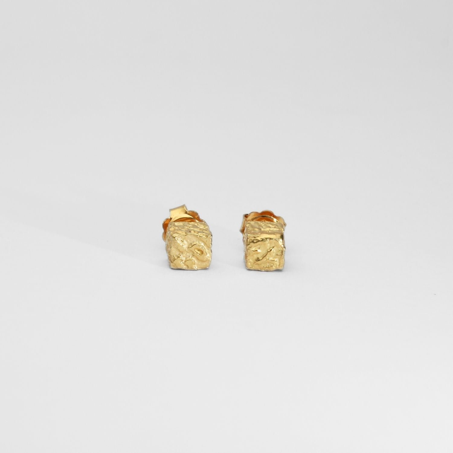 Cube: Gold and Silver Stud Earrings – Mari Thomas Jewellery