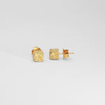 Cube: Yellow Gold Stud Earrings