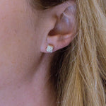 Cube: Black Silver Stud Earrings - Mari Thomas Jewellery