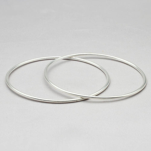 Cube: Plain Silver Bangle - Mari Thomas Jewellery