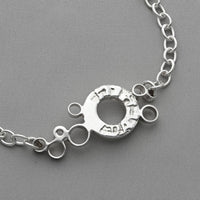 Dathlu Celebration sterling silver charm bracelet, side view