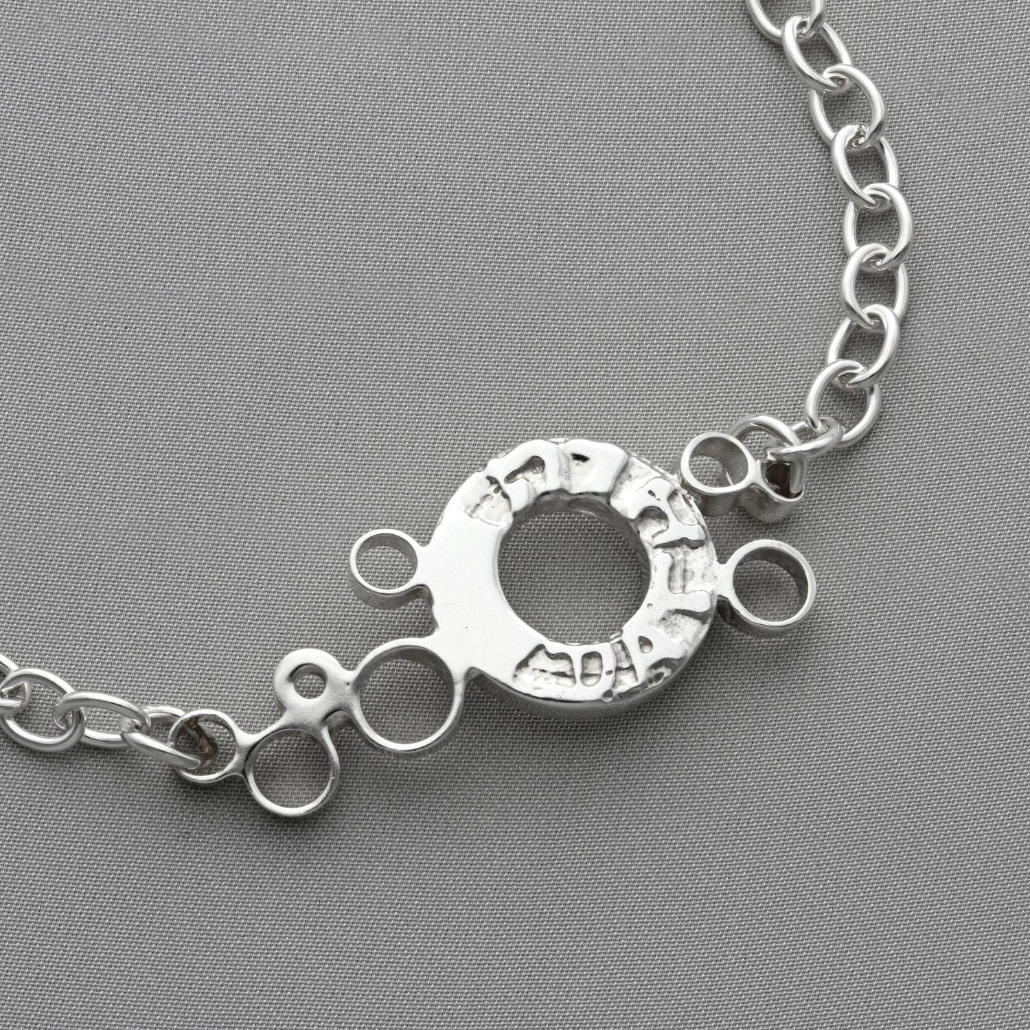 Dathlu Celebration sterling silver charm bracelet, side view