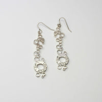 Dathlu / Celebration: Long Drop Silver Earrings - Mari Thomas Jewellery
