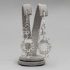 Dathlu / Celebration: Short Drop Silver Earrings with Diamonds - Mari Thomas Jewellery