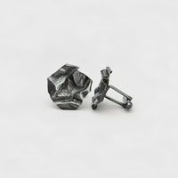 Decorative Concepts cufflinks in black oxidised silver, front view