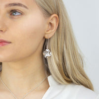 Decorative Concepts sterling silver drop earrings, side view
