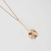 Decorative Concepts drop pendant in 18ct rose gold plated silver, front view