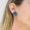 Decorative Concepts: Large Black Silver Earrings - Mari Thomas Jewellery