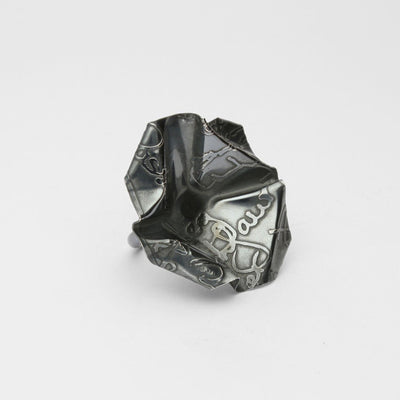 Decorative Concepts: Large Black Silver Statement Ring - Mari Thomas Jewellery