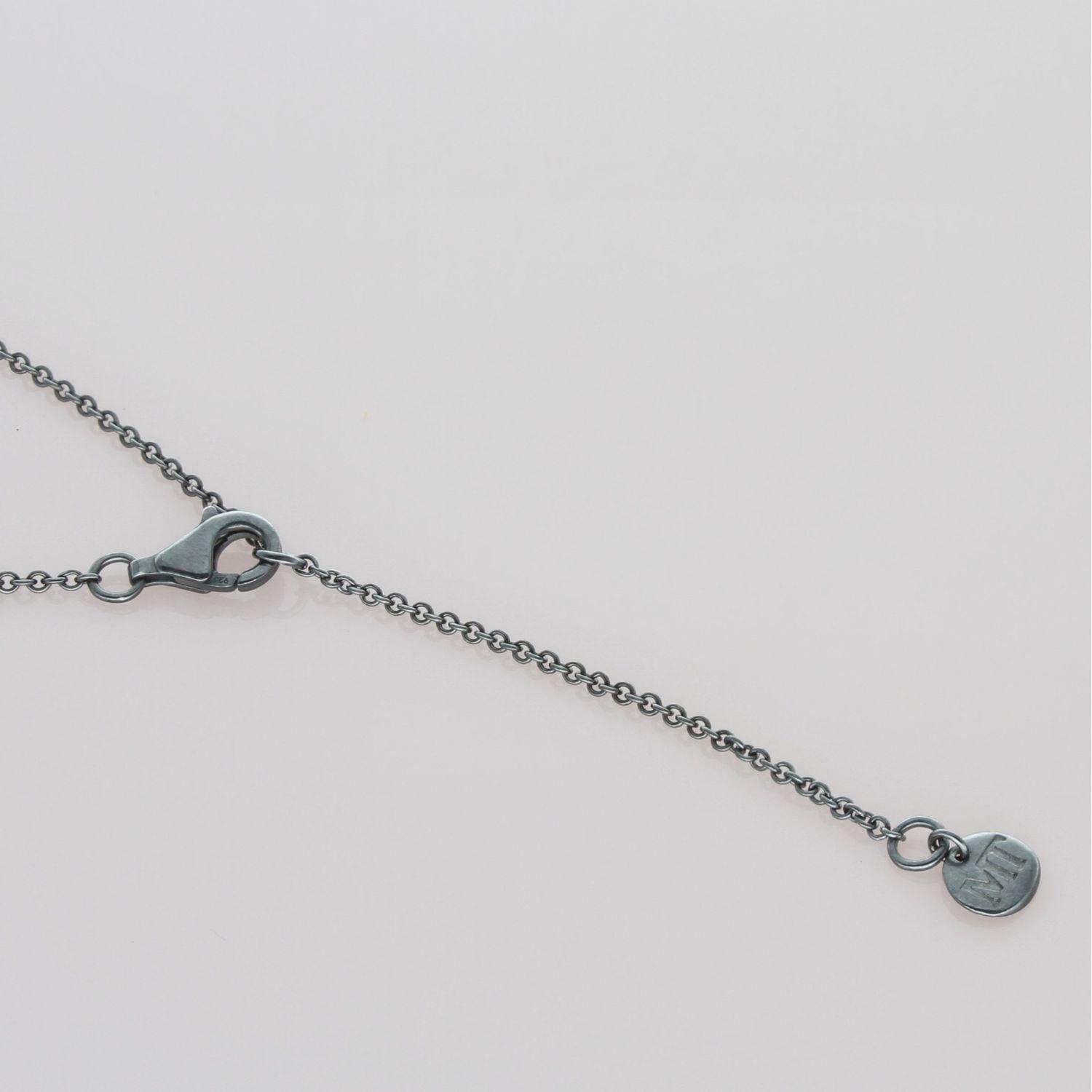 Decorative Concepts large pendant in black oxidised silver, on chain