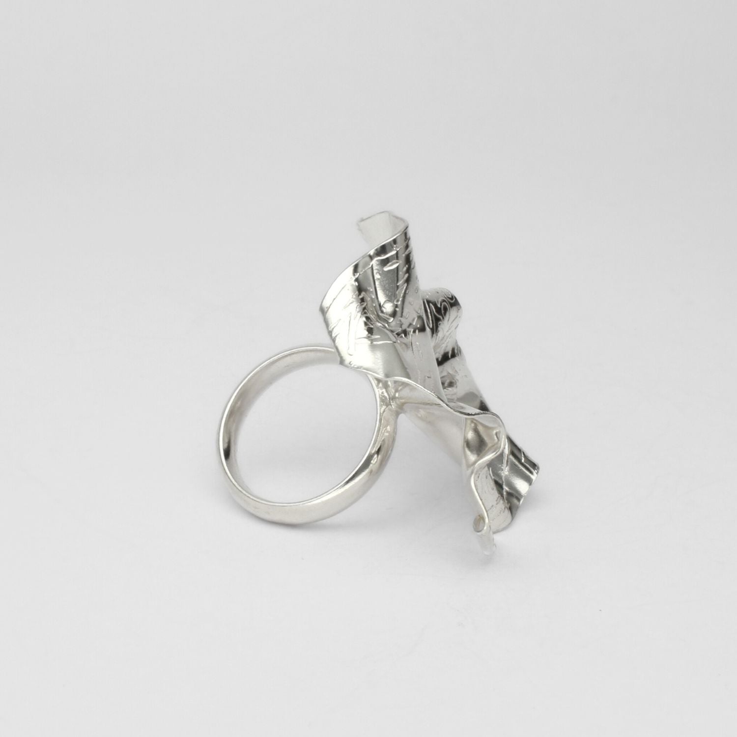 Decorative Concepts large sterling silver statement ring, close-up detail
