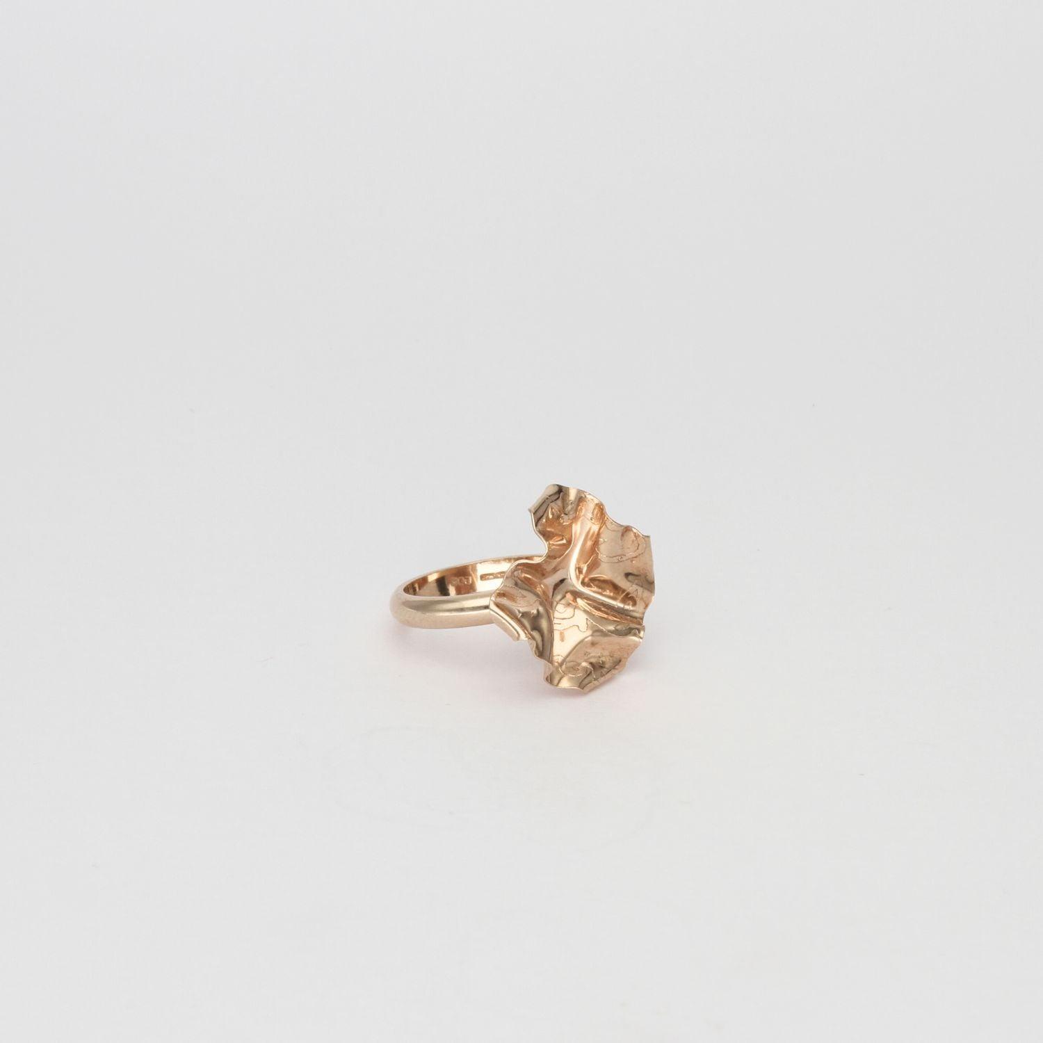 Decorative Concepts medium top ring in 18ct rose gold plated silver, front view